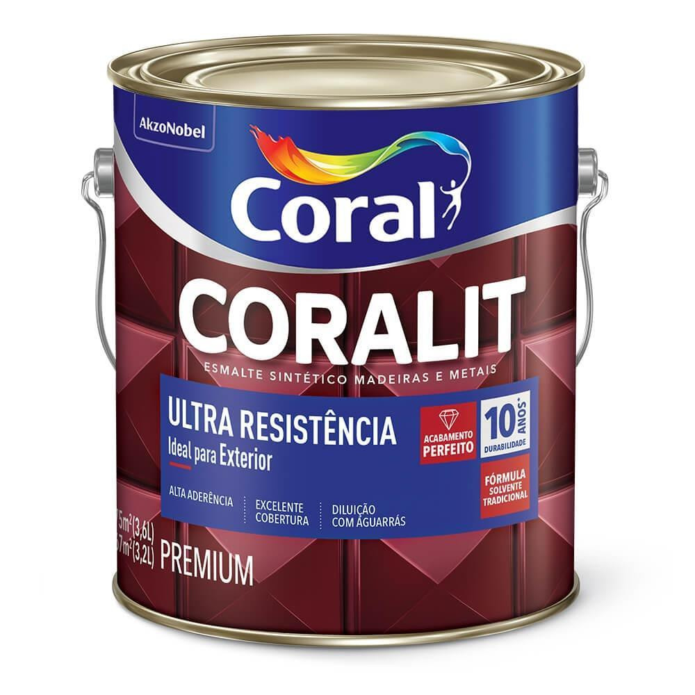 Coralit Ultra Resistência Brilho Cinza Escuro 3,6L Coral