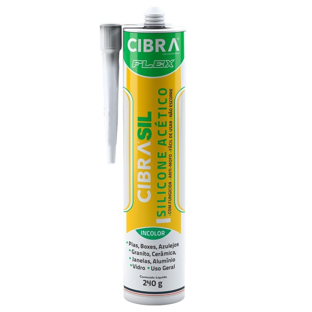 Silicone Acético de Vedação Cibrasil Incolor 240g Cibra Flex