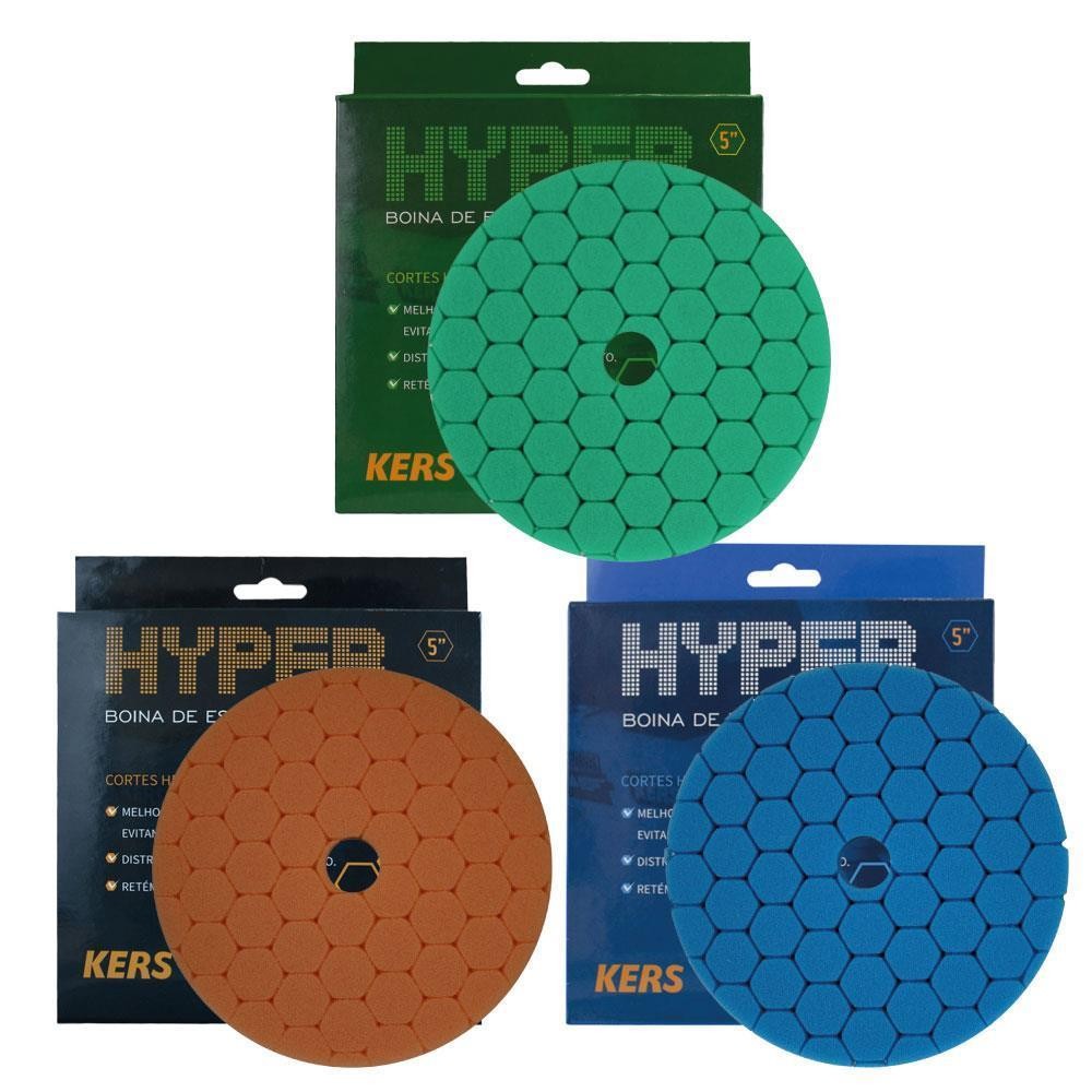 Kit Boinas de Espuma Corte Refino e Lustro 5 polegadas Hyper Kers