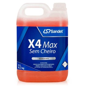 Desengraxante Alcalino X4 Max Sem Cheiro 5 Litros Sandet